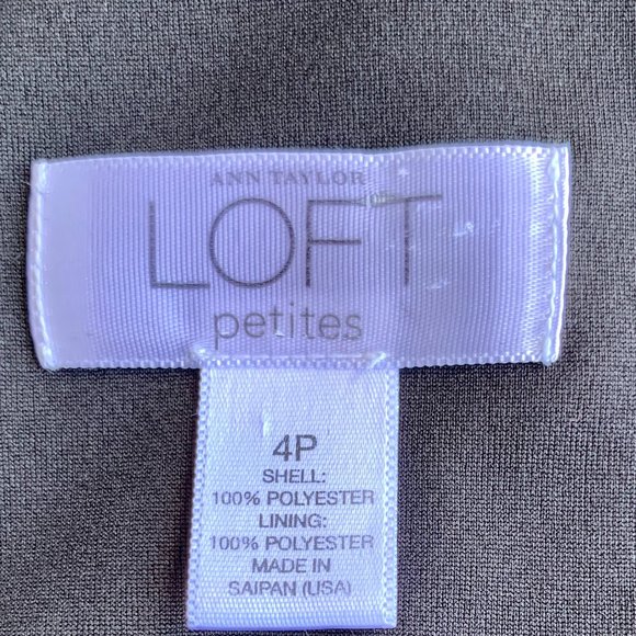 Ann Taylor LOFT Sleeveless Wrap Dress Black Ivory 4 PETITE - Picture 9 of 10